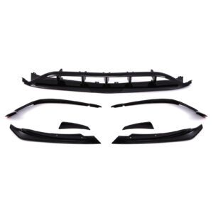 Gloss Black Front Canards with Lower Splitter Grille For Mercedes Benz A-Class W176 Facelift 15-18