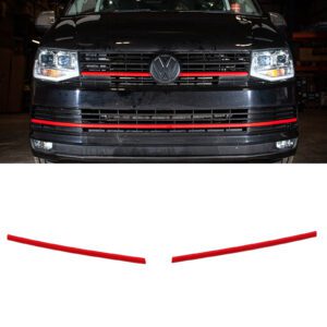 Red 2 Piece Short Grille Trims For VW Transporter T6.1 19-24