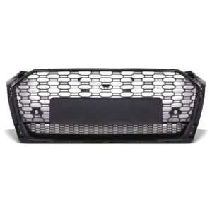 Gloss Black Front Badgeless Grille RS5 Quattro Style For Audi A5 B9 F5 17-20