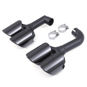 Gloss Black Rear Exhaust Tail Pipes X3M Style For BMW X3 20i 30i 18d 20d G01 Pre-LCI 18-21