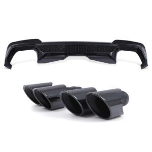 Gloss Black Rear Diffuser & Tail Pipes X3M Style For BMW X3 28i / 30i G01 Pre-LCI 17-21