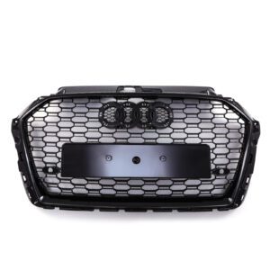Gloss Black Front Grille Honeycomb RS3 Style for Audi A3 8V 17-20