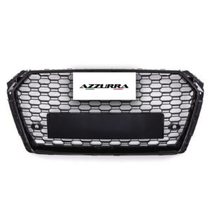 Gloss Black Front Grille Honeycomb RS4 Style for Audi A4 B9 17-20