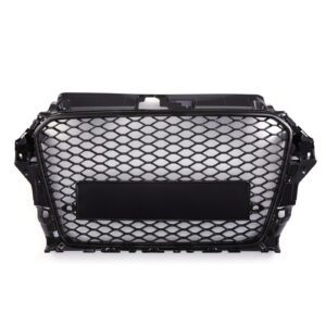 Black Front Badgeless Grille Honeycomb RS3 Style for Audi A3 8V 13-16