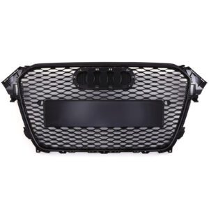 Gloss Black Front Grille Honeycomb RS4 Style for Audi A4 B8.5 13-16