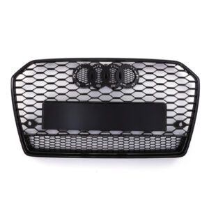 Gloss Black Front Grille Honeycomb RS6 Style for Audi A6 C7.5 16-18
