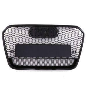 Gloss Black Front Grille Honeycomb RS6 Quattro Style for Audi A6 C7 11-15