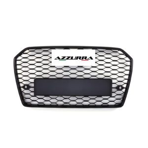 Black Front Badgeless Grille Honeycomb RS6 Style for Audi A6 C7.5 16-18