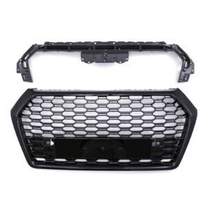 Gloss Black Front Grille Honeycomb RSQ5 Style for Audi Q5 FY 17-20