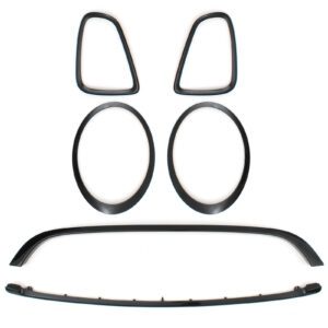 Gloss Black Full Grille Light Trim Kit For Mini R55 R56 06-13