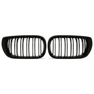 Gloss Black Front Kidney Grilles For BMW 3 Series E46 4 Door LCI 02-05