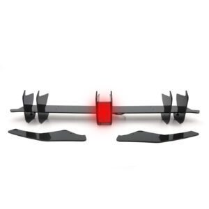Rear Blade Diffuser with Rain Light Gloss Black For Volkswagen Golf GTI MK8 2020+